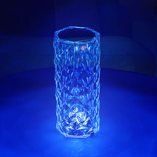 LED Tischlampe 9x21cm Kristalldesign Farbwechsel Touchfunktion Fernbedienung USB Kabel Lampe Dekoleuchte
