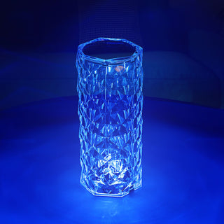 LED Tischlampe 9x21cm Kristalldesign Farbwechsel Touchfunktion Fernbedienung USB Kabel Lampe Dekoleuchte
