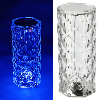 LED Tischlampe 9x21cm Kristalldesign Farbwechsel Touchfunktion Fernbedienung USB Kabel Lampe Dekoleuchte