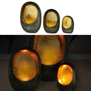 Windlicht Goa 3er Set anthrazit kupfer 3 Größen Metall Kerzenständer Teelichthalter Kerze Teelicht