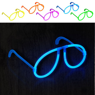 5/24x Partybrille Knicklicht 5er Set Brille Neonbrille Leuchtbrille 5 Farben Bügelbrille Partygag