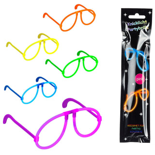5/24x Partybrille Knicklicht 5er Set Brille Neonbrille Leuchtbrille 5 Farben Bügelbrille Partygag