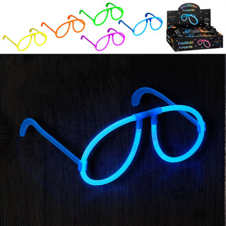 5/24x Partybrille Knicklicht 5er Set Brille Neonbrille Leuchtbrille 5 Farben Bügelbrille Partygag