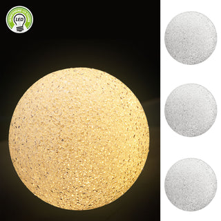 1/3x LED Dekokugel Ø:10cm/15cm Lampe Stimmungslicht Gartendeko Licht Leuchte Kunststoff Crinkledesign batteriebetrieben