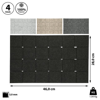 Tischset 4er Set Filz Flechtoptik 46x28cm 4 Farben Tischdekoration Platzdecken Filzuntersetzer Platzset