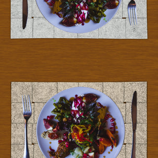 Tischset 4er Set Filz Flechtoptik 46x28cm 4 Farben Tischdekoration Platzdecken Filzuntersetzer Platzset