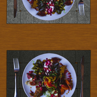 Tischset 4er Set Filz Flechtoptik 46x28cm 4 Farben Tischdekoration Platzdecken Filzuntersetzer Platzset