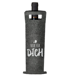 Flaschentasche 3er Set Filz H41cm 3 Sprüchen Tragegriff Geschenkverpackung Flaschentasche Filztasche