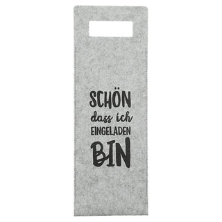 Flaschentasche 3er Set Filz H41cm 3 Sprüchen Tragegriff Geschenkverpackung Flaschentasche Filztasche