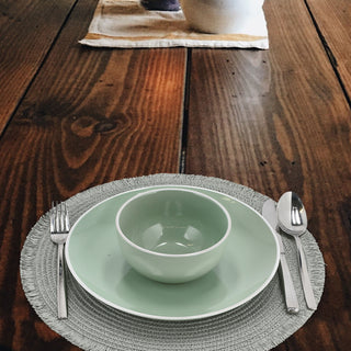 4x Tischset rund Ø38cm Makramee 4 Farben Tischdekoration Platzdecken Filzuntersetzer Platzset