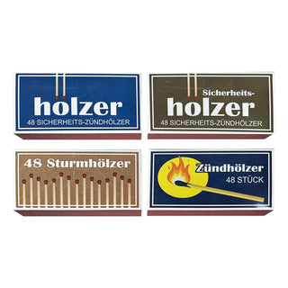 Streichhölzer Nostalgielook 16 Packs á 48 Stück Zündhölzer Streichholzschachtel Anzünder