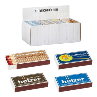 Streichhölzer Nostalgielook 16 Packs á 48 Stück Zündhölzer Streichholzschachtel Anzünder