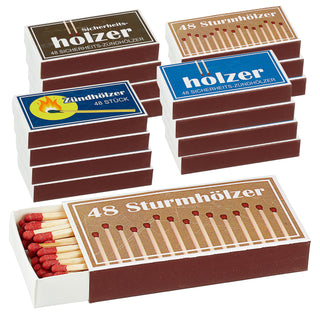 Streichhölzer Nostalgielook 16 Packs á 48 Stück Zündhölzer Streichholzschachtel Anzünder