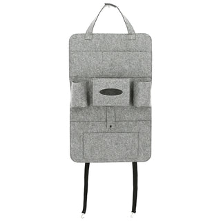 Auto Organizer Filz 41x65cm hell-/grau/anthrazit Klettverschluss Spannriemen Taschen Rücksitztasche Multitasche Multipocket