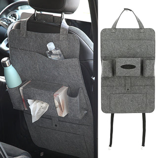 Auto Organizer Filz 41x65cm hell-/grau/anthrazit Klettverschluss Spannriemen Taschen Rücksitztasche Multitasche Multipocket