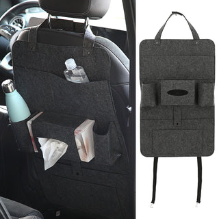 Auto Organizer Filz 41x65cm hell-/grau/anthrazit Klettverschluss Spannriemen Taschen Rücksitztasche Multitasche Multipocket