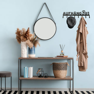 Garderobenleiste "Aufhängbar" Eisen 70x5x21cm Spruch 8 Haken Wandgarderobe Kleiderhaken Hakenleiste Garderobenleiste