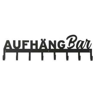Garderobenleiste "Aufhängbar" Eisen 70x5x21cm Spruch 8 Haken Wandgarderobe Kleiderhaken Hakenleiste Garderobenleiste