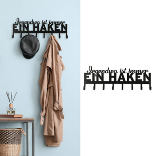 Garderobenleiste "Aufhängbar" Eisen 70x5x21cm Spruch 8 Haken Wandgarderobe Kleiderhaken Hakenleiste Garderobenleiste