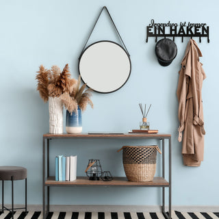 Garderobenleiste "Aufhängbar" Eisen 70x5x21cm Spruch 8 Haken Wandgarderobe Kleiderhaken Hakenleiste Garderobenleiste