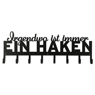 Garderobenleiste "Aufhängbar" Eisen 70x5x21cm Spruch 8 Haken Wandgarderobe Kleiderhaken Hakenleiste Garderobenleiste