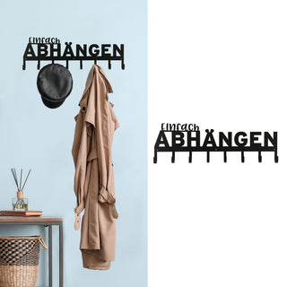 Garderobenleiste "Aufhängbar" Eisen 70x5x21cm Spruch 8 Haken Wandgarderobe Kleiderhaken Hakenleiste Garderobenleiste