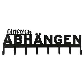 Garderobenleiste "Aufhängbar" Eisen 70x5x21cm Spruch 8 Haken Wandgarderobe Kleiderhaken Hakenleiste Garderobenleiste