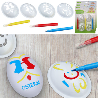 1/4x Ostereierschablonen 7 teilig Schablonen Stifte Ostereier Malen Verzieren Scrapbooking Osterdekor