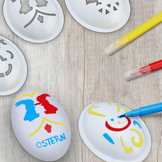 1/4x Ostereierschablonen 7 teilig Schablonen Stifte Ostereier Malen Verzieren Scrapbooking Osterdekor