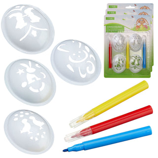 1/4x Ostereierschablonen 7 teilig Schablonen Stifte Ostereier Malen Verzieren Scrapbooking Osterdekor