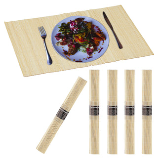 6x Bambus Tischset natur/hell-/dunkelbraun 45x30cm Platzmatte Platzset Tischuntersetzer abwaschbar
