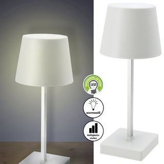 LED Tischleuchte weiß/schwarz batteriebetrieben 11x26cm Touchfunktion 3 Helligkeitsstufen Dekolampe Tischbeleuchtung