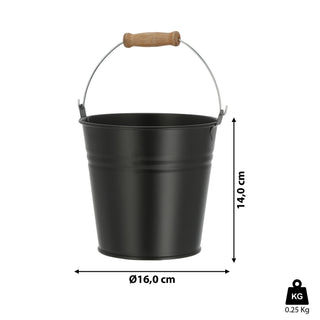Eimer mit Holzgriff 16/26cm Farbwahl verzinkt Eimer Wassereimer Blecheimer Kübel Garteneimer
