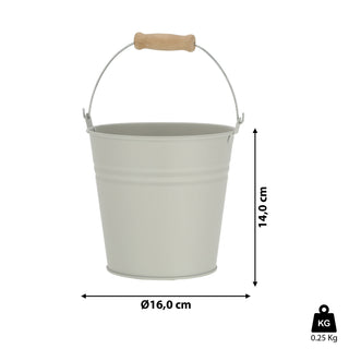 Eimer mit Holzgriff 16/26cm Farbwahl verzinkt Eimer Wassereimer Blecheimer Kübel Garteneimer