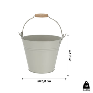 Eimer mit Holzgriff 16/26cm Farbwahl verzinkt Eimer Wassereimer Blecheimer Kübel Garteneimer