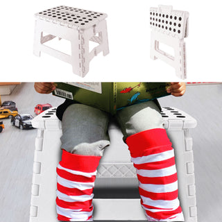 Kinderhocker Kinderstuhl weiß/hellgrau/dunkelgrau 32x25x22cm Tritt Hocker Badhocker Klapphocker Schemel Sitzhocker