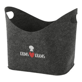 Aufbewahrungskorb "Pfote" Hundespielzeug Aufdruck 34x32x22cm hellgrau Hund Ordnungskorb Filzbox