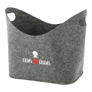 Aufbewahrungskorb "Pfote" Hundespielzeug Aufdruck 34x32x22cm hellgrau Hund Ordnungskorb Filzbox