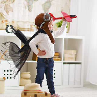 Wurfgleiter Segelflugzeug Bastelset 3tlg gelb/rot/blau 48cm Gleiter Spielzeug Segler Kinderspielzeug Outdoor