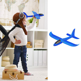 Wurfgleiter Segelflugzeug Bastelset 3tlg gelb/rot/blau 48cm Gleiter Spielzeug Segler Kinderspielzeug Outdoor