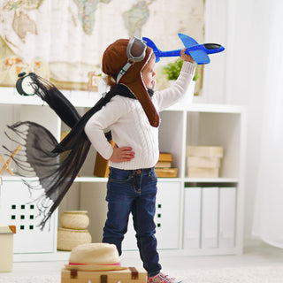 Wurfgleiter Segelflugzeug Bastelset 3tlg gelb/rot/blau 48cm Gleiter Spielzeug Segler Kinderspielzeug Outdoor
