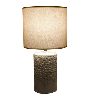 Tischleuchte "Roma" 20x40cm beige Steingut Baumwolle Tischlampe Lampe Leuchte E27 Fassung An-/Ausschalter Lampenfuß Lampenschirm