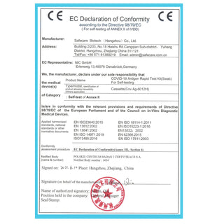 Safecare Corona Schnelltest Laientest vorderer Nasenabstrich 10er Set