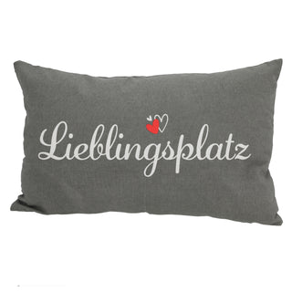 Sofakissen "Schwarzwaldliebe" 50x30cm Hirsch weiß/schwarz 280g Füllung grau Sofakissen Kuschelkissen Herz Dekokissen Reißverschluss waschbar