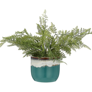 Pflanztopf Steinzeug türkis / grau Freistehend / zum Aufhängen 14x13,5cm Übertopf Blumentopf Topf Steintopf