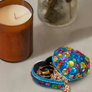 Schmuckdose Orient 12er Set Ø5,5cm Schmuckkästchen Dose Box Glitzer Schatulle bunt