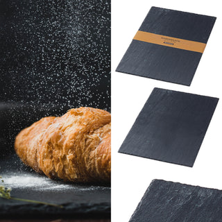 1/2/6x Schieferplatte 45x30cm Tischuntersetzer Steinplatte Servierplatte Untersetzer Naturstein