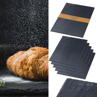 1/2/6x Schieferplatte 45x30cm Tischuntersetzer Steinplatte Servierplatte Untersetzer Naturstein
