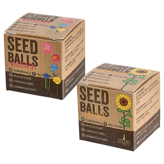 Saatbomben 12er Set 2fach sortiert Wildblumen Sonnenblumen Blumensamen Saatgut