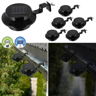 2/6x Solar Dachrinnenleuchte Set Dachrinnenbeleuchtung Lampe LED Leuchte Outdoorlicht